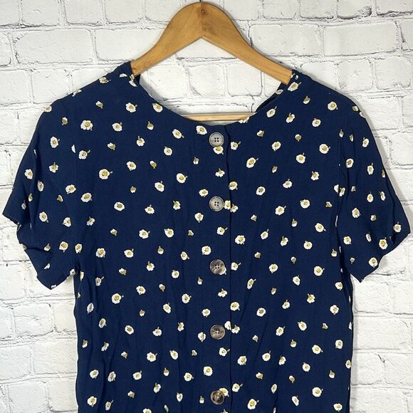 MADEWELL Button-Back Easy Dress in Daisy Dots Style AB331 - Picture 3 of 8